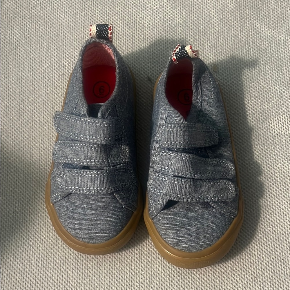 Gray Kids Shoes with Velcro Straps